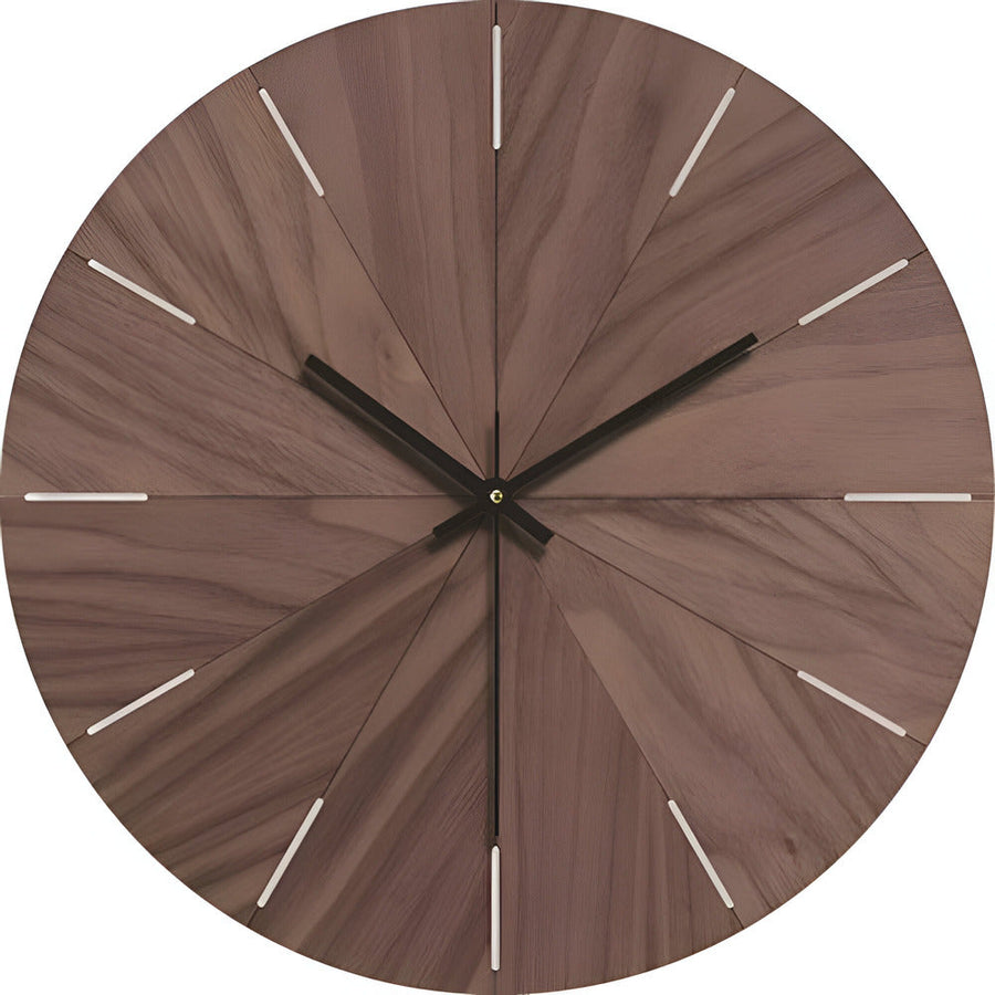 Round Wall Clock in White Metal with Silent Quartz Movement