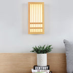 Wooden LED Wall Lamp with Warm Light Slatted Design