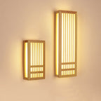 Wooden LED Wall Lamp with Warm Light Slatted Design