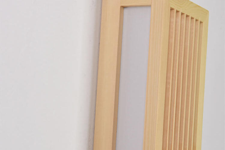 Wooden LED Wall Lamp with Warm Light Slatted Design