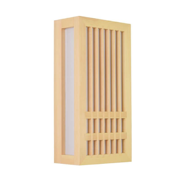 Wooden LED Wall Lamp with Warm Light Slatted Design