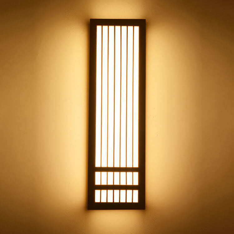 Wooden LED Wall Lamp with Warm Light Slatted Design