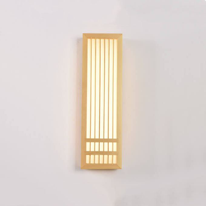 Wooden LED Wall Lamp with Warm Light Slatted Design