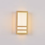 Wooden LED Wall Lamp with Warm Light Slatted Design
