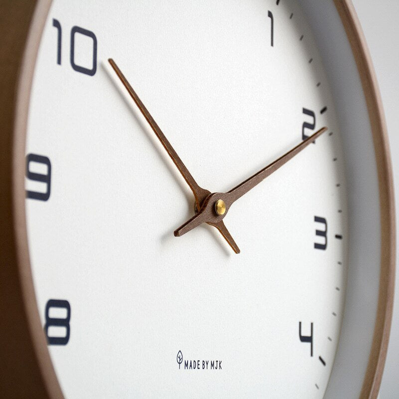 Scandinavian Wooden Wall Clock with Silent Quartz Movement