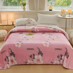 Soft Coral Fleece Throw Blanket with Pineapple Pattern