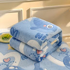 Soft Coral Fleece Throw Blanket with Pineapple Pattern
