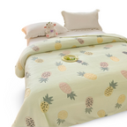 Soft Coral Fleece Throw Blanket with Pineapple Pattern