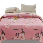 Soft Coral Fleece Throw Blanket with Pineapple Pattern