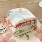 Soft Coral Fleece Throw Blanket with Pineapple Pattern