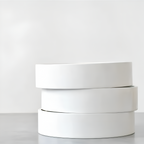 Minimalist Round Wall Clock in White Metal with Silent Quartz Movement