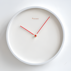 Minimalist Round Wall Clock in White Metal with Silent Quartz Movement
