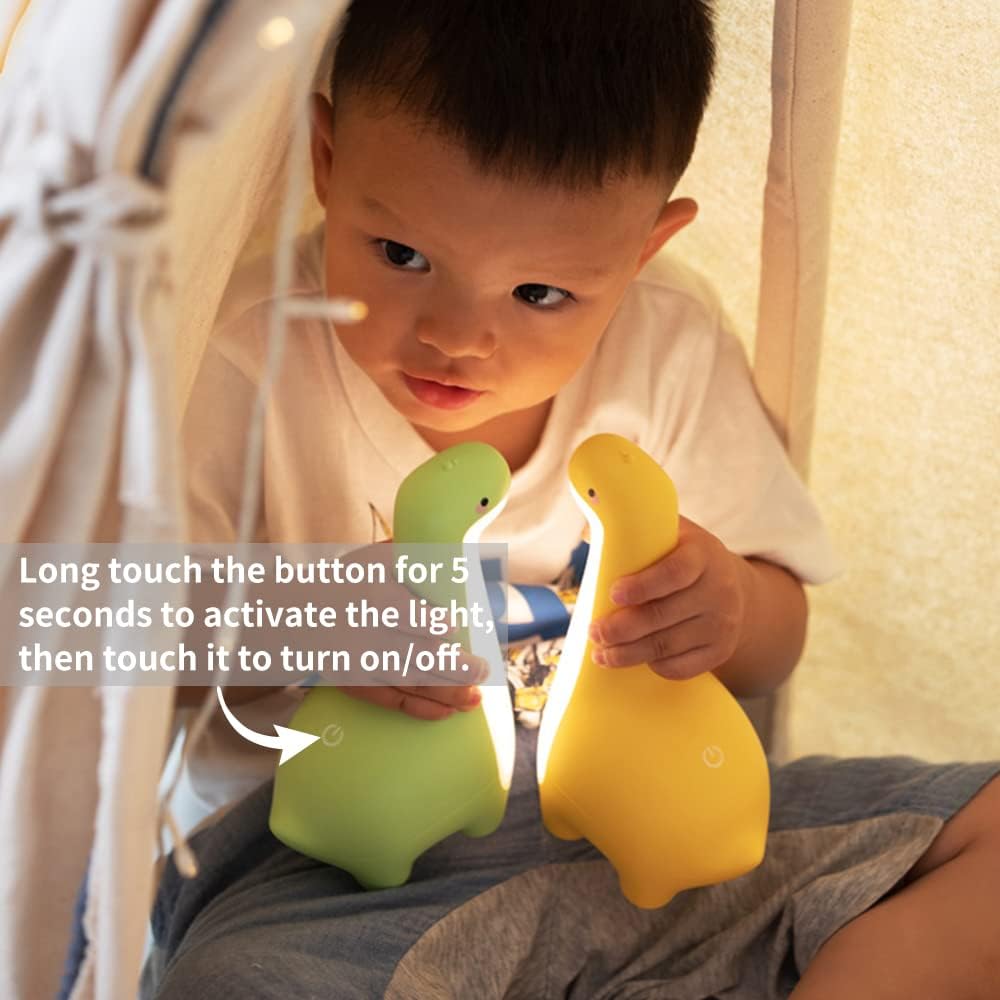 DinoSnug Silicone Dinosaur Night Light Tap Control Lamp