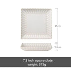 White Scalloped Ceramic Plates & Bowls Elegant Dinnerware