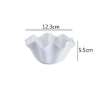 Elegant Crimped Edge Ceramic Bowl Modern Decorative