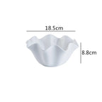 Elegant Crimped Edge Ceramic Bowl Modern Decorative