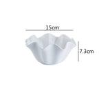 Elegant Crimped Edge Ceramic Bowl Modern Decorative