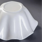 Elegant Crimped Edge Ceramic Bowl Modern Decorative
