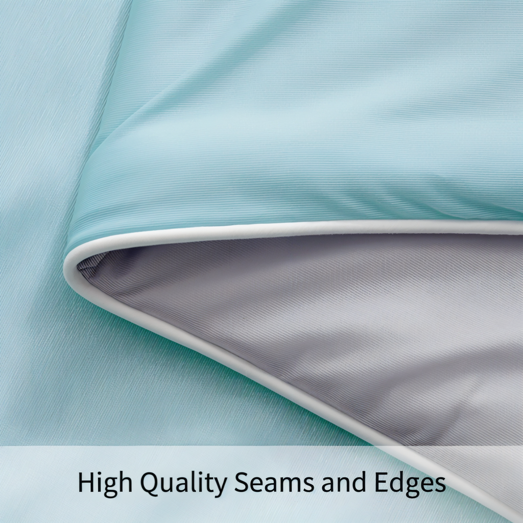 Double Sided Cooling Blanket for Summer in Light Blue Breathable Microfiber