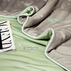 Double Sided Cooling Blanket for Summer in Light Blue Breathable Microfiber
