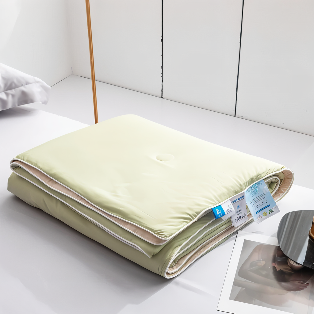 Double Sided Cooling Blanket for Summer in Light Blue Breathable Microfiber