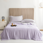 Double Sided Cooling Blanket for Summer in Light Blue Breathable Microfiber