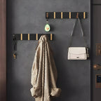 Modern Wall Mounted Coat Rack with Foldable Hooks
