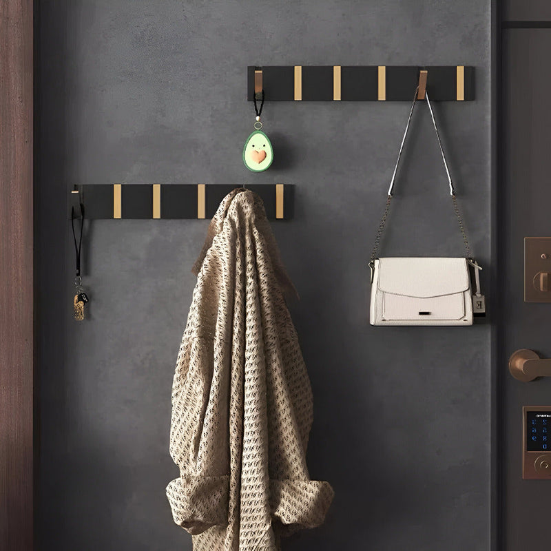 Modern Wall Mounted Coat Rack with Foldable Hooks