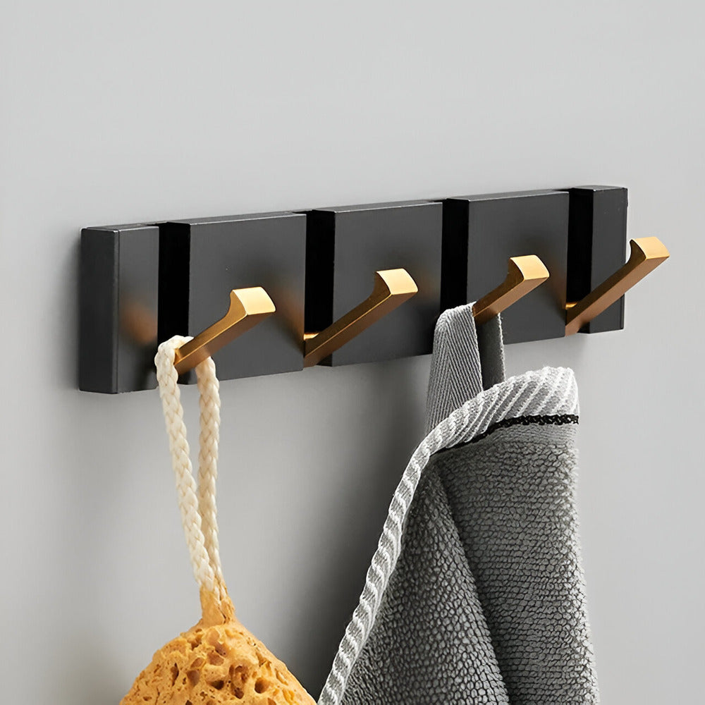 Modern Wall Mounted Coat Rack with Foldable Hooks