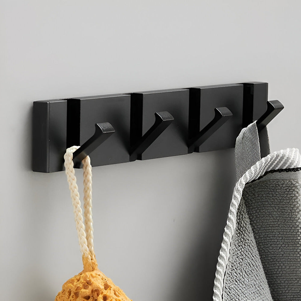 Modern Wall Mounted Coat Rack with Foldable Hooks