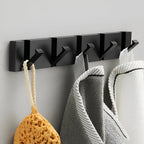 Modern Wall Mounted Coat Rack with Foldable Hooks