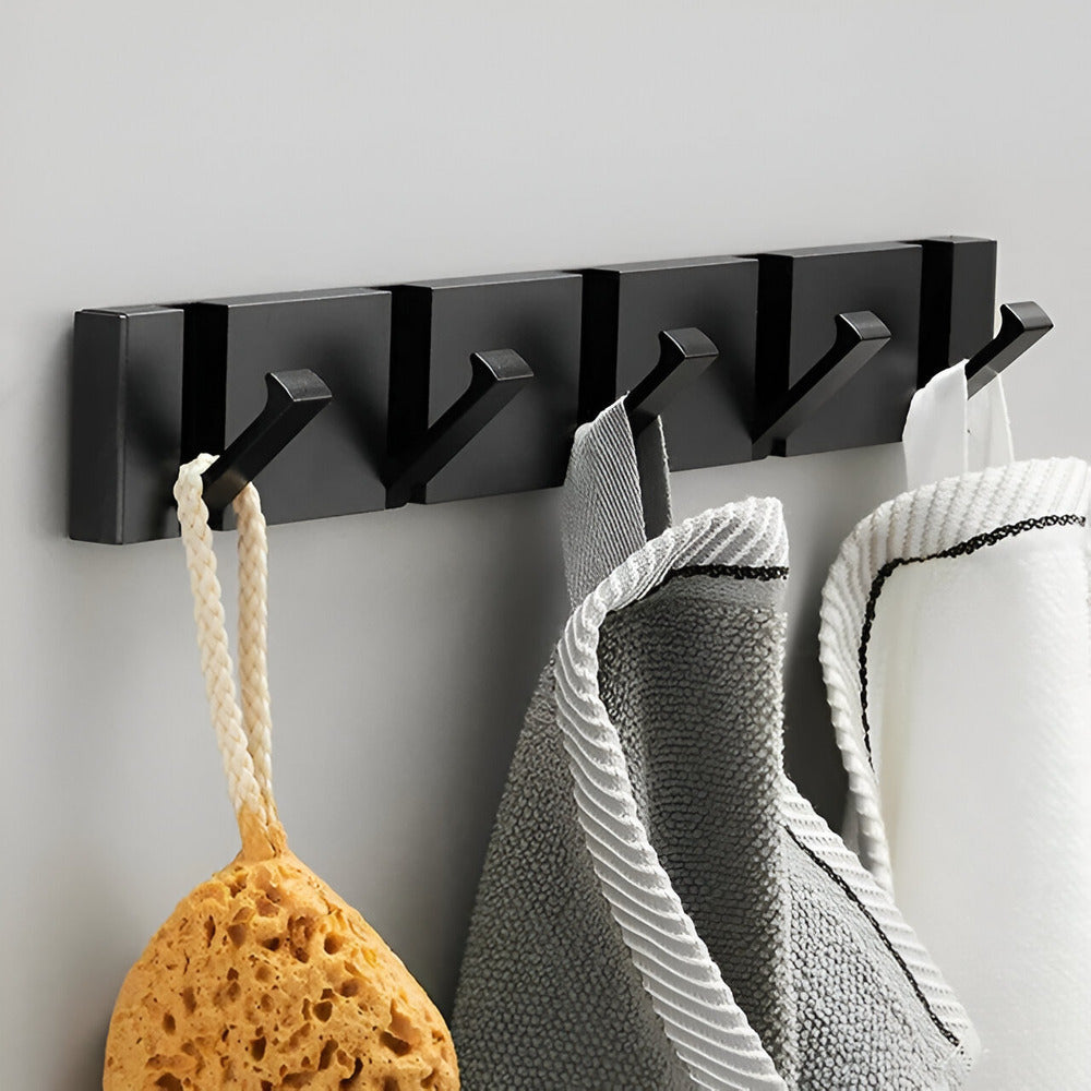 Modern Wall Mounted Coat Rack with Foldable Hooks