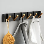 Modern Wall Mounted Coat Rack with Foldable Hooks