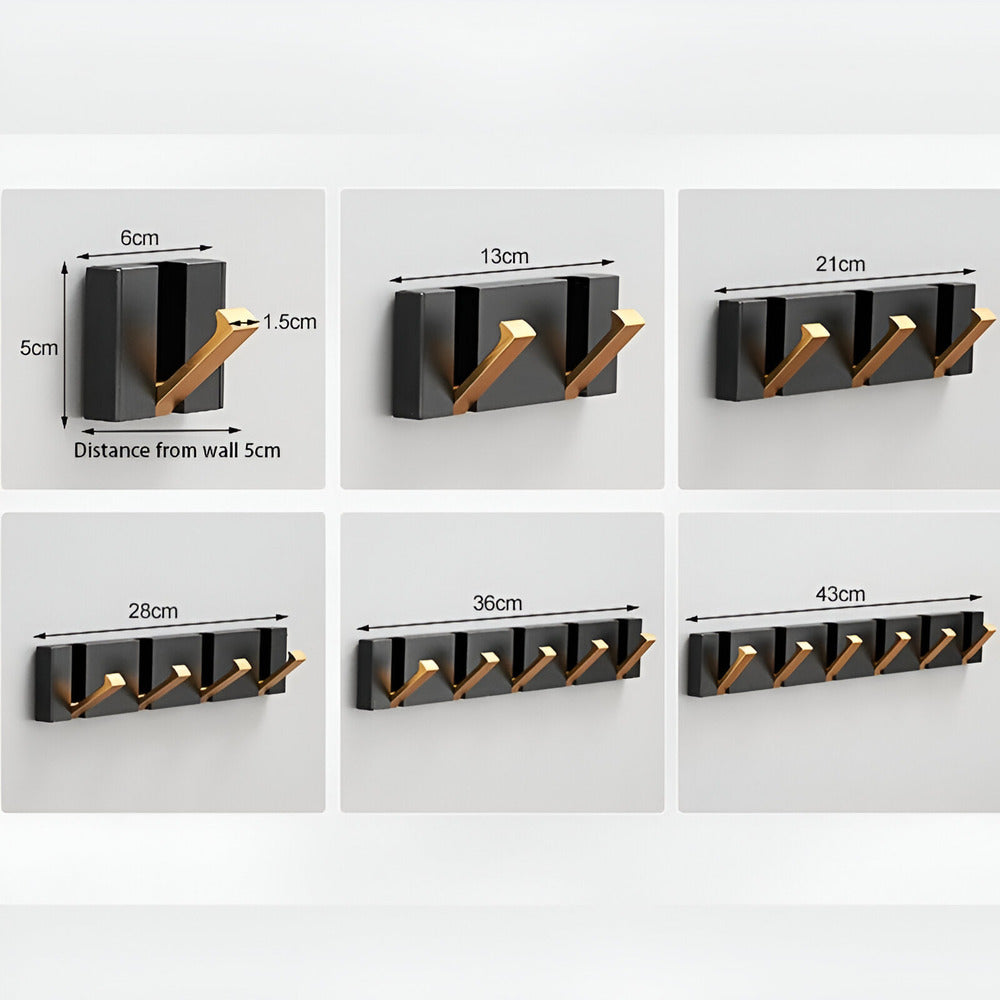 Modern Wall Mounted Coat Rack with Foldable Hooks