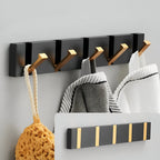 Modern Wall Mounted Coat Rack with Foldable Hooks