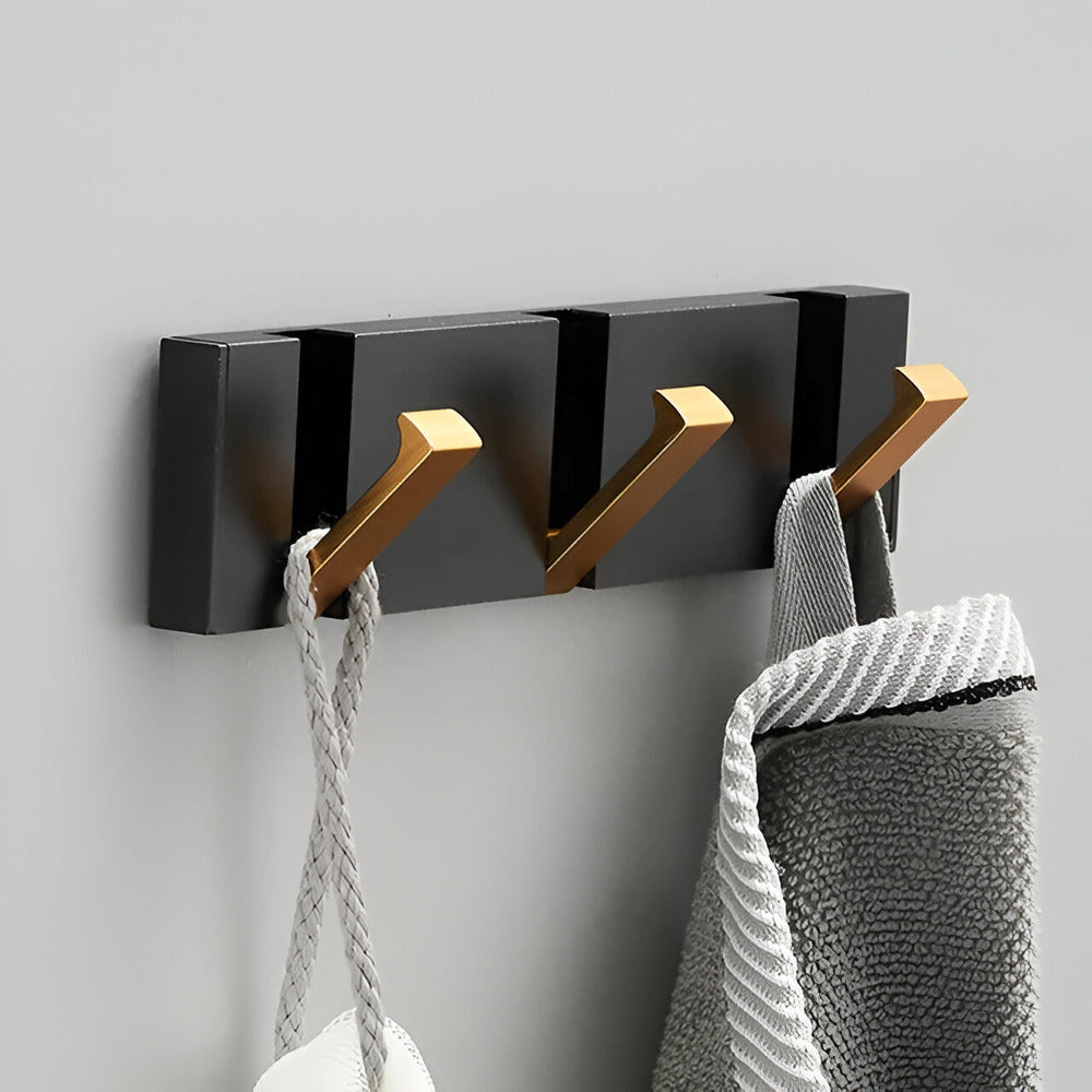 Modern Wall Mounted Coat Rack with Foldable Hooks