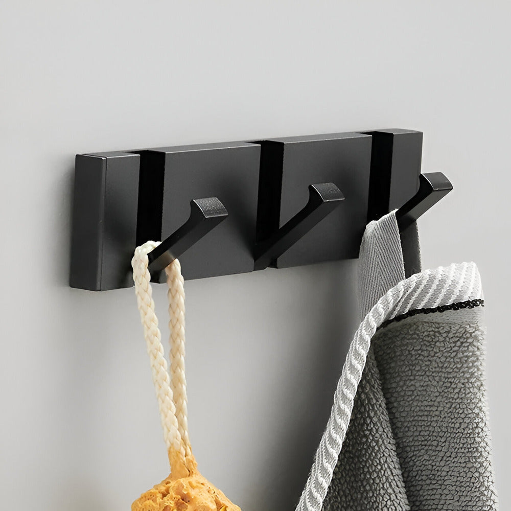 Modern Wall Mounted Coat Rack with Foldable Hooks