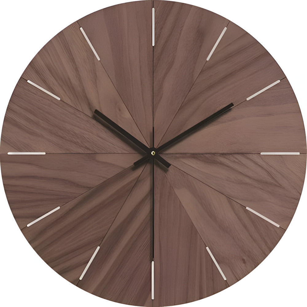Round Wall Clock in White Metal with Silent Quartz Movement