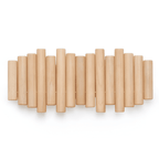 Natural Wooden Wall Mounted Coat Rack with Rounded Hooks