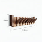 Modern Wooden Wall Mounted Coat Rack with Piano Style Flip Hooks