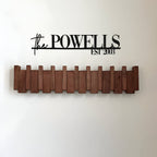 Modern Wooden Wall Mounted Coat Rack with Piano Style Flip Hooks