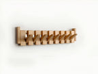 Modern Wooden Wall Mounted Coat Rack with Piano Style Flip Hooks
