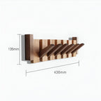 Modern Wooden Wall Mounted Coat Rack with Piano Style Flip Hooks