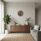 Round Wall Clock in White Metal with Silent Quartz Movement