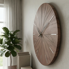 Round Wall Clock in White Metal with Silent Quartz Movement