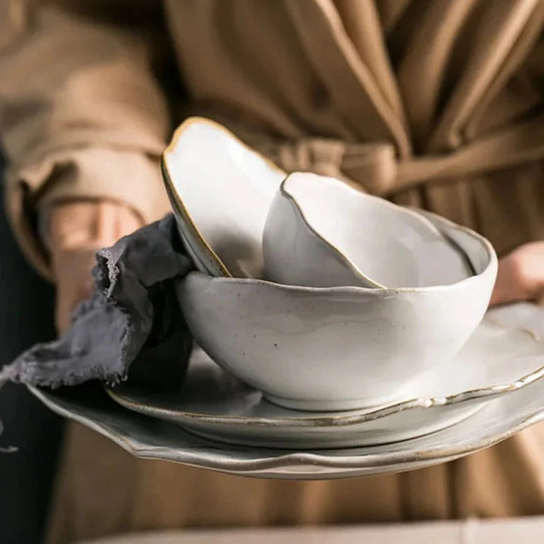Nordic Irregular Ceramic Plates & Bowls Modern Organic