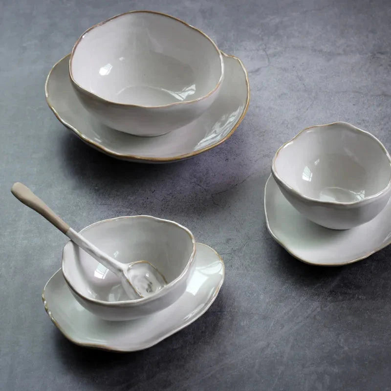 Nordic Irregular Ceramic Plates & Bowls Modern Organic