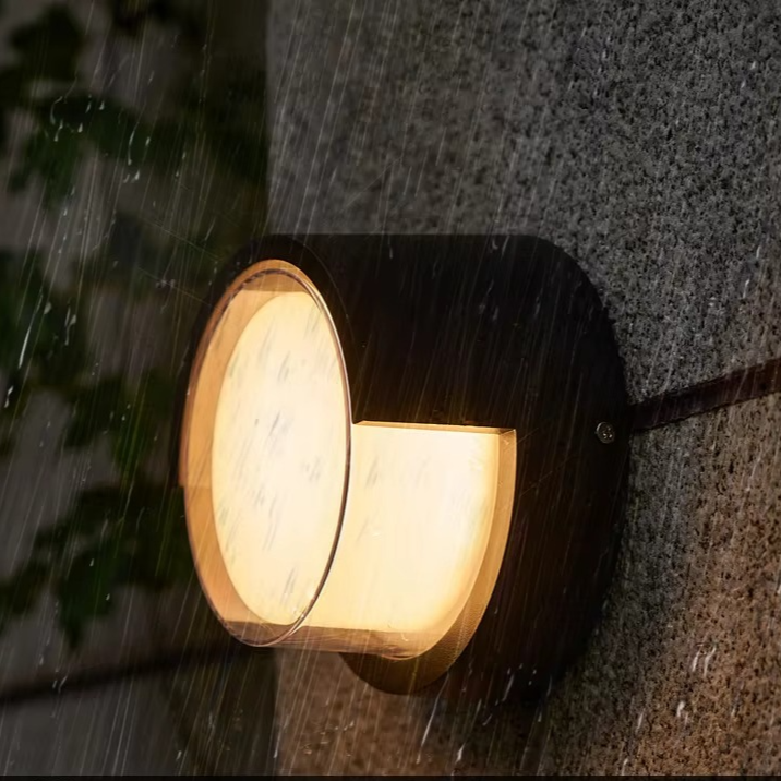 Modern LED Outdoor Wall Light with Motion Sensor in Black Waterproof