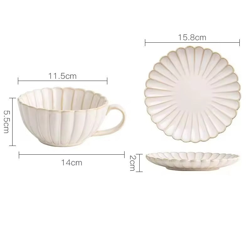 White Scalloped Ceramic Plates & Bowls Elegant Dinnerware