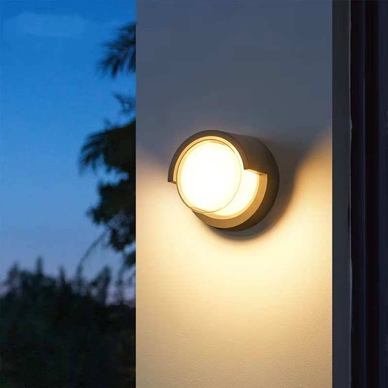 Modern LED Outdoor Wall Light with Motion Sensor in Black Waterproof